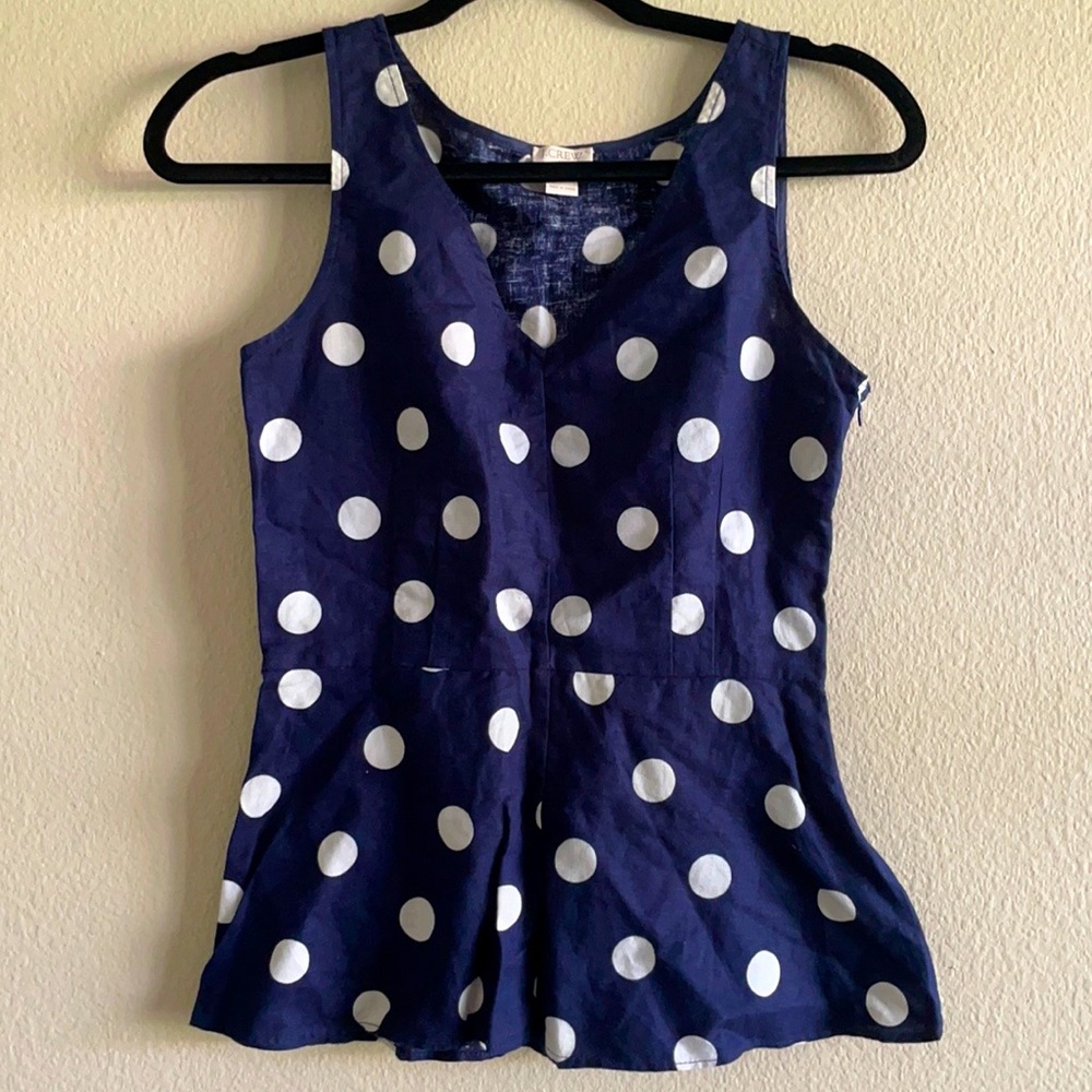 J. Crew V Neck Top Size 0 Navy Blue